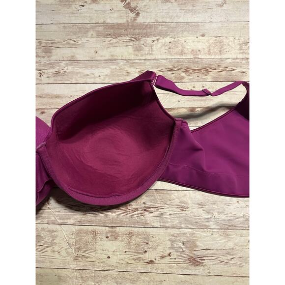 Cacique Full Coverage Underwire Bra Size 44DD Lightly Padded Fushia Magenta - Picture 5 of 6